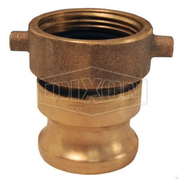 Hydrant Cam and Groove Adapter, 2-1/2 in, Female NST NH x Male Adapter, Brass, Domestic